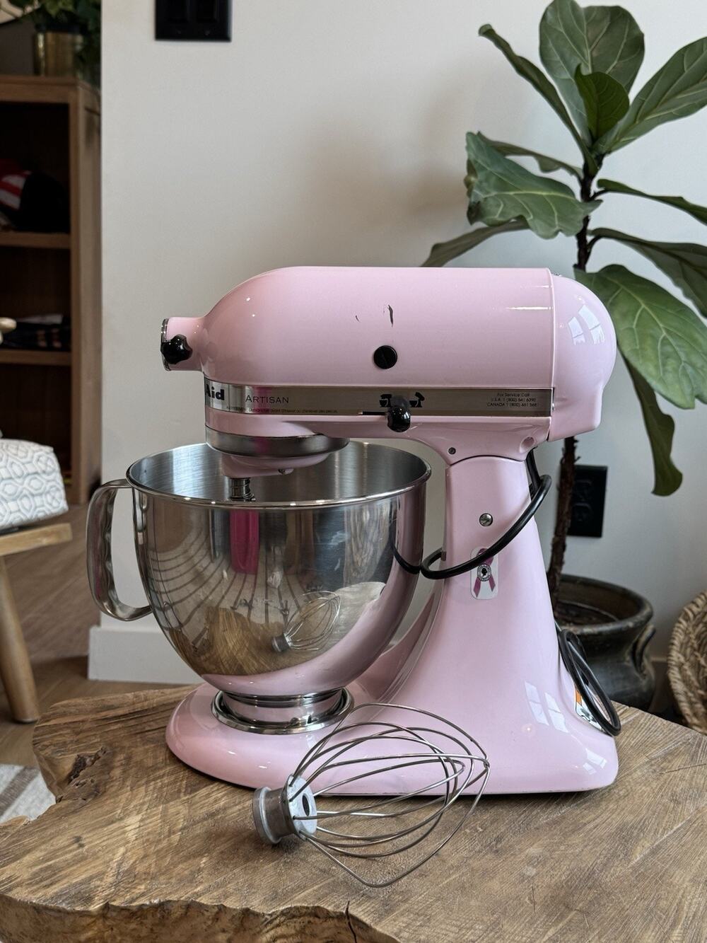 Kitchenaid Artisan Tilt Head Stand Mixer Pink Breast Cancer 5 Qt Whisk